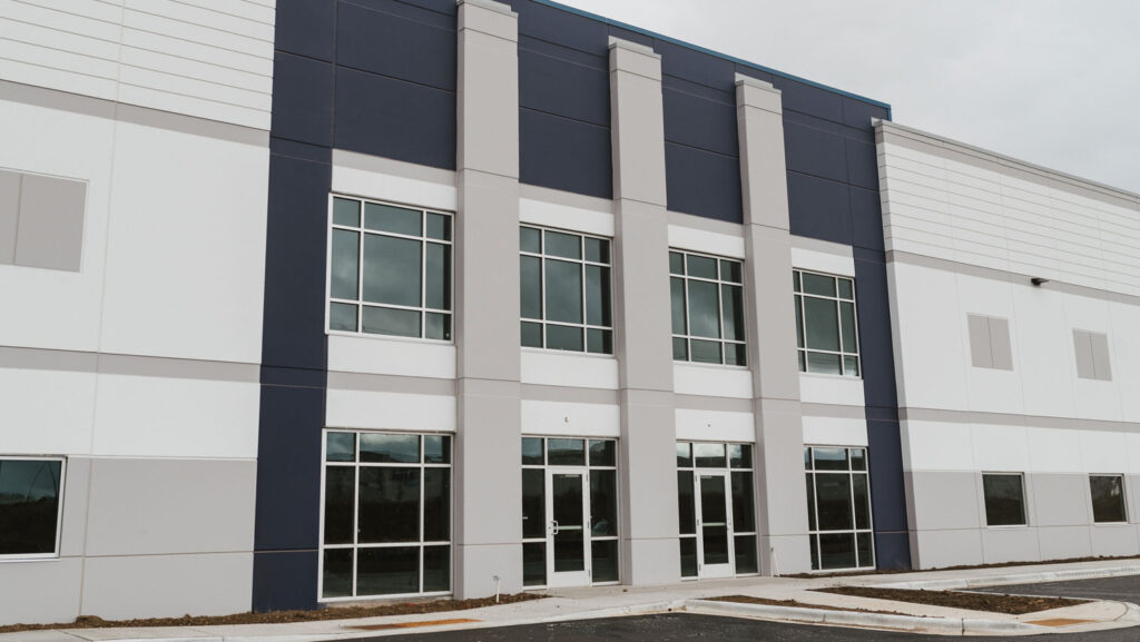 Gray and Navy Commercial Building. Exterior Paint Job in St. Paul, MN. Unveiling Color Trends in St. Paul’s Healthcare, Hospitality and Corporate Environments -Commercial Building in St. Paul, MN